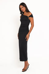 Ondine Off Shoulder Midi Dress - Black