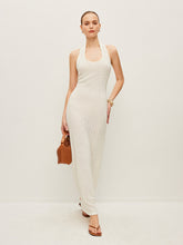 Semi-Sheer Knit Backless Dress