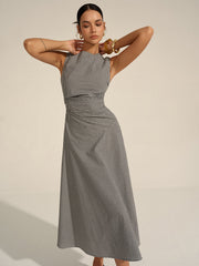 Gingham Midi Dress