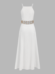 Ring Detail Cut-Out Cami Maxi Dress