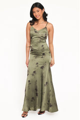 Fia Midi Dress - Green Floral