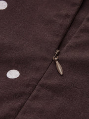 Polka Dot One Shoulder Linen Blend Mini Dress