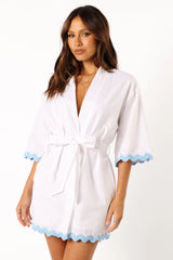 Harry Mini Dress - White Blue